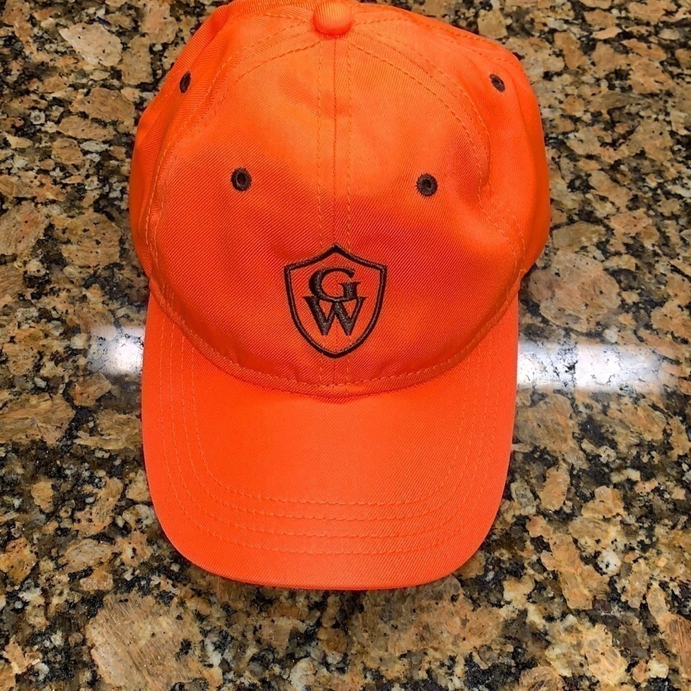 GW orange hat with camo detail, One size